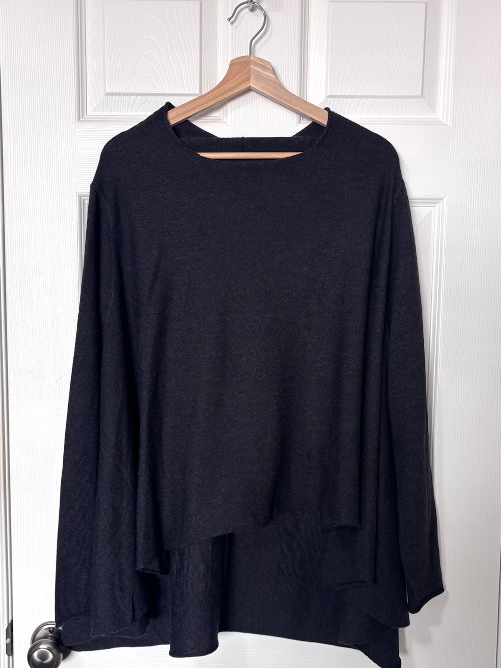 Hannes Roether Wool Relaxed Dark Grey Sweater